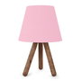 Opviq AYD-1967 Lámpara de Mesa Rosa y Nogal Moderna, Madera de Haya y PVC, 22 x 33 cm